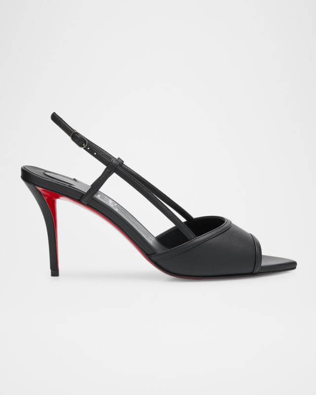 Miss Z Leather Red Sole Slingback Sandals